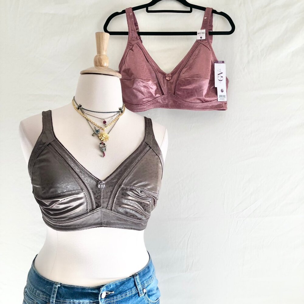Leopard Print Jacquard Satin Bras Size 40DD